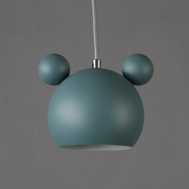Scandinavian Style 1-Light Mickey Hanging Pendnant Lamp Cute Mini Pendant Light