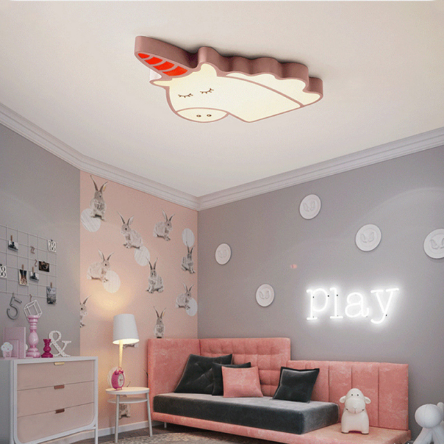 Cool Kid's Lighting LED Unicorn Ceiling Light Dimmable for Nursery/Girl's Room