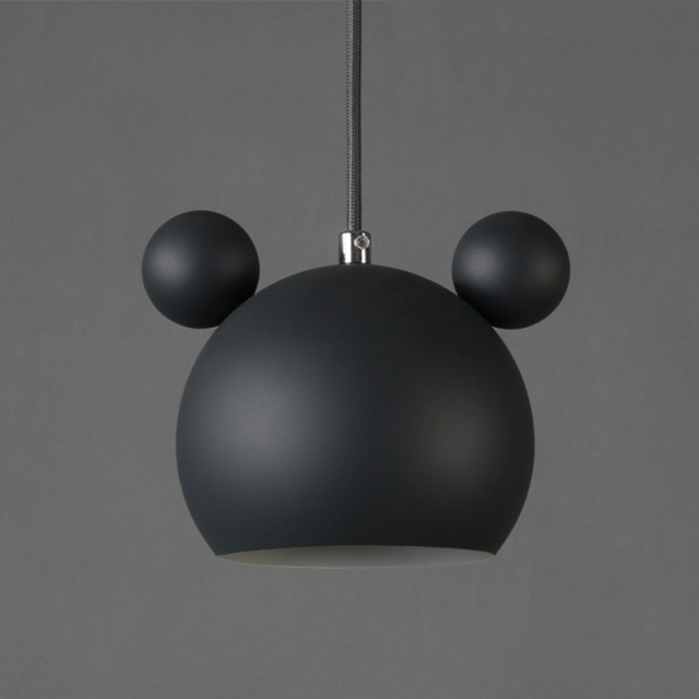 Scandinavian Style 1-Light Mickey Hanging Pendnant Lamp Cute Mini Pendant Light