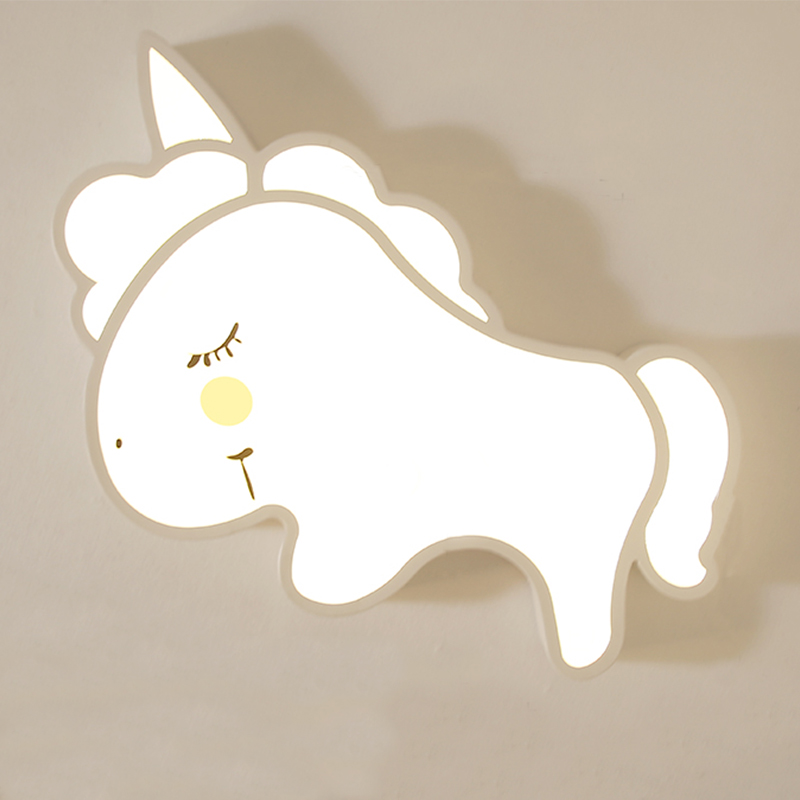 Modern Cute Design Unicorn LED Flush Mount Dimmable for Nursery/Play Room Kid's Room Lighting