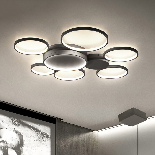 Modern Rings LED Ceiling Lamp Energy Saving Ceiling Lamp for Bedroom