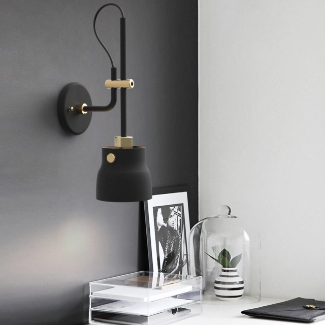 Minimalist Design 1-Light Wall Lamp Mechanical Lamp Height Adjustable