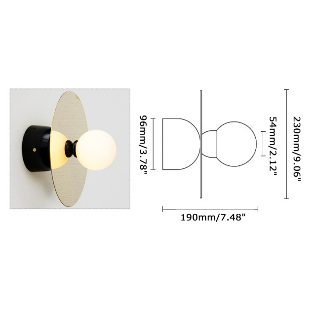 Scandinavian 1-Light Disc Semi Flush Mount Ceiling Light