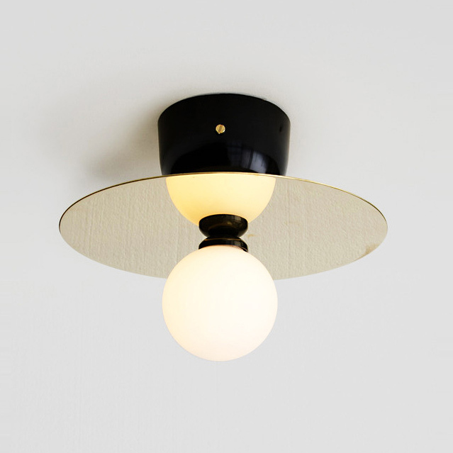 Scandinavian 1-Light Disc Semi Flush Mount Ceiling Light