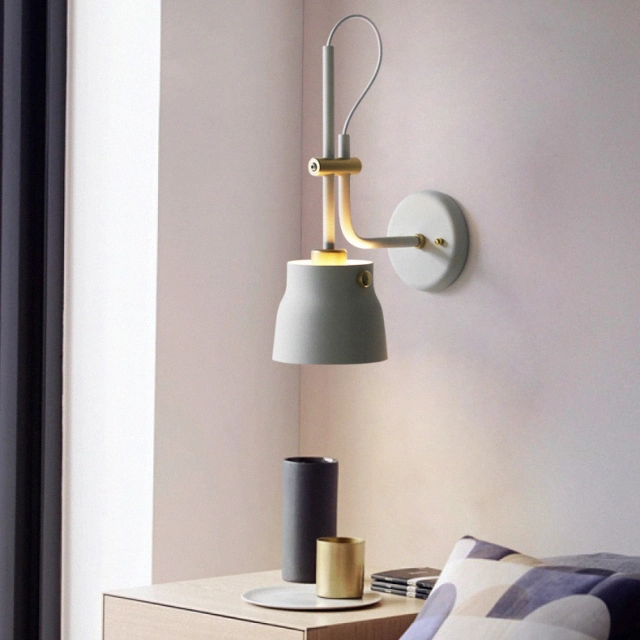 Minimalist Design 1-Light Wall Lamp Mechanical Lamp Height Adjustable