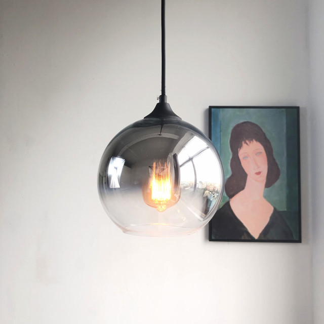 Minimalist Style 1-Light Half-Mirror Glass Pendant Lamp for Kitchen Island Dining Table Restaurant Bar