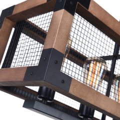 Modern Farmhouse 5-Light Wooden Chandelier Linear Kitchen Island Chandelier Sloped Ceiling Compatible