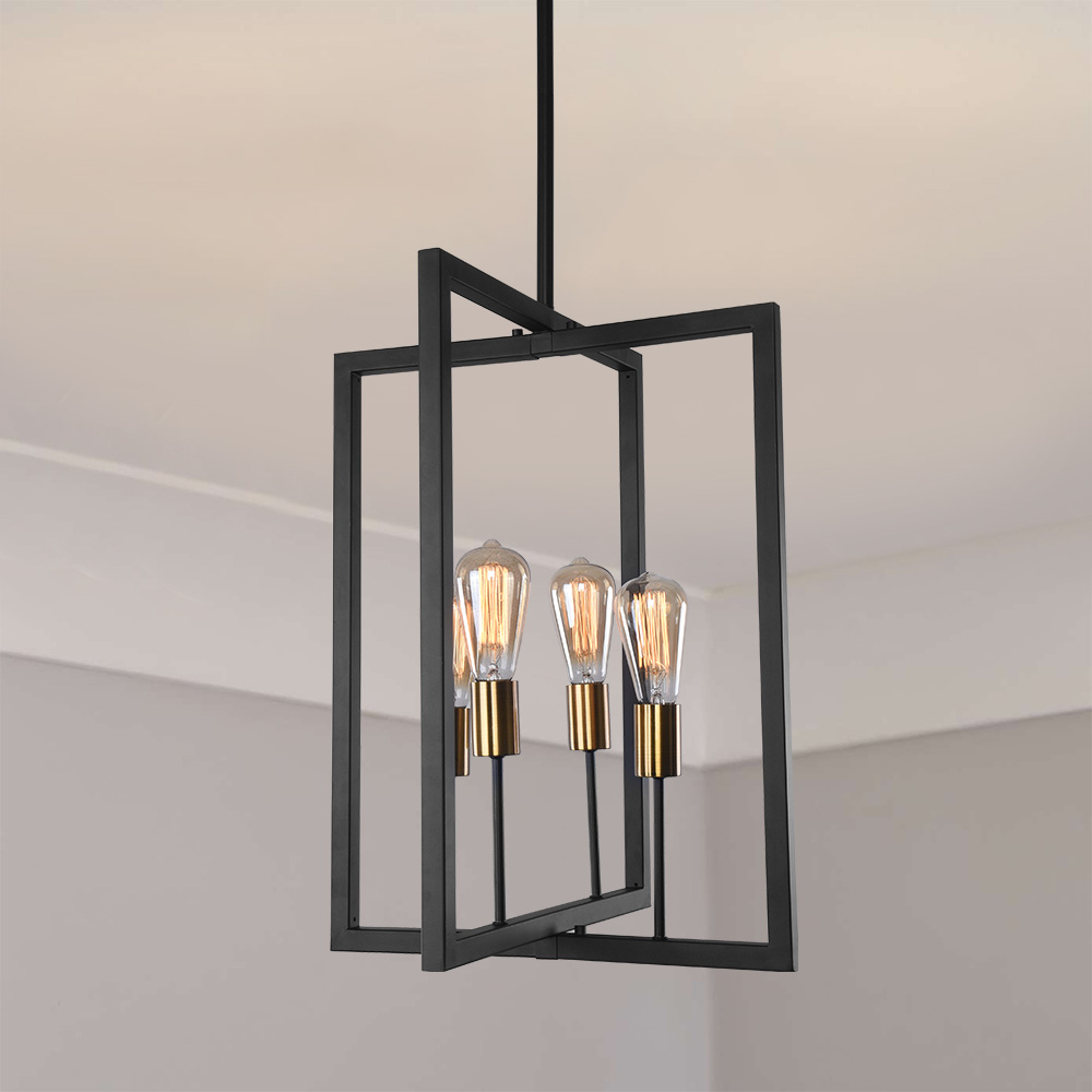 square metal light fixture