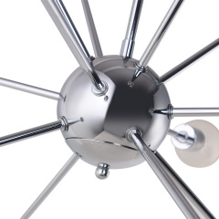 Chrome 8-Light Sputnik Chandelier for Modern Farmhouse Height Adjustable and Sloped Ceiling Compatible
