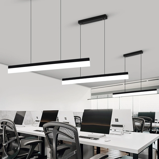 Modern LED Linear Hanging Pendant for Kitchen Island Office Lighting