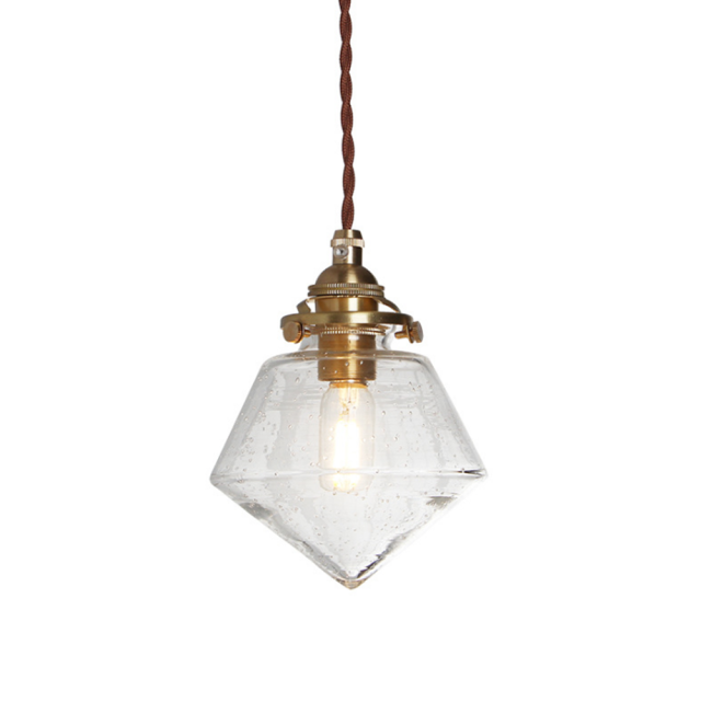 Minimalist Mini Single Light Brass Pendant with Bubble Glass Shape for Hallway