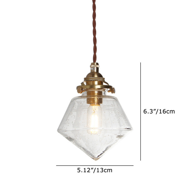Minimalist Mini Single Light Brass Pendant with Bubble Glass Shape for Hallway
