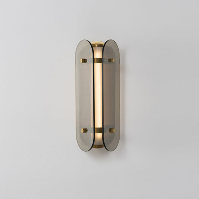 Northern Minimalist LED Wall Sconce with Gray Oval Glass for Living Room and Hallway