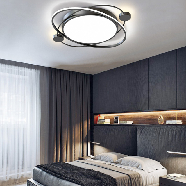 Satellite Orbit LED Ceiling Light in Black Dimmable LED Ceiling Light for Bedroom/Kids Room