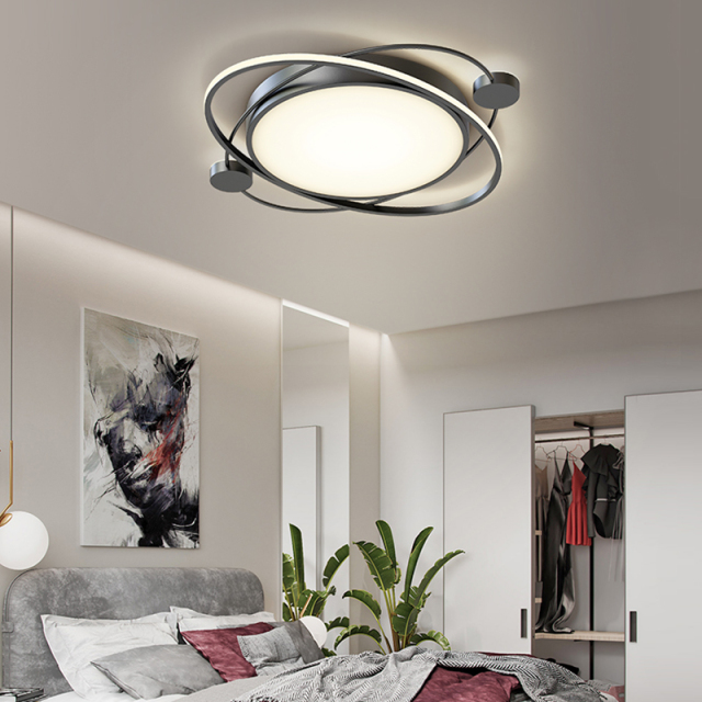 Satellite Orbit LED Ceiling Light in Black Dimmable LED Ceiling Light for Bedroom/Kids Room