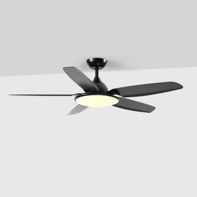 Modern Mid-Century Matte Black Fan Ceiling Light for Living Room ...
