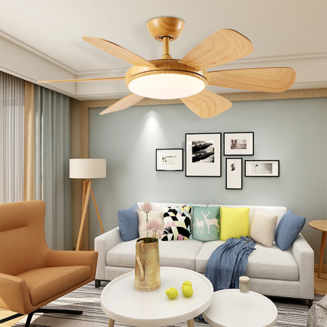 Dimmable Mid Century 52&quot; Fan Semi Flush Mount Ceiling Lamp for Living Room