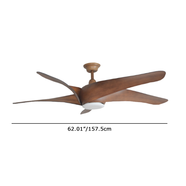 62&quot; Mid Century Fan Ceiling Light Wood in Brown Dimmable