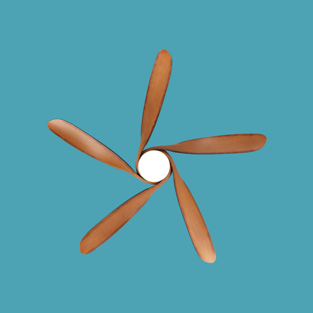 62&quot; Mid Century Fan Ceiling Light Wood in Brown Dimmable