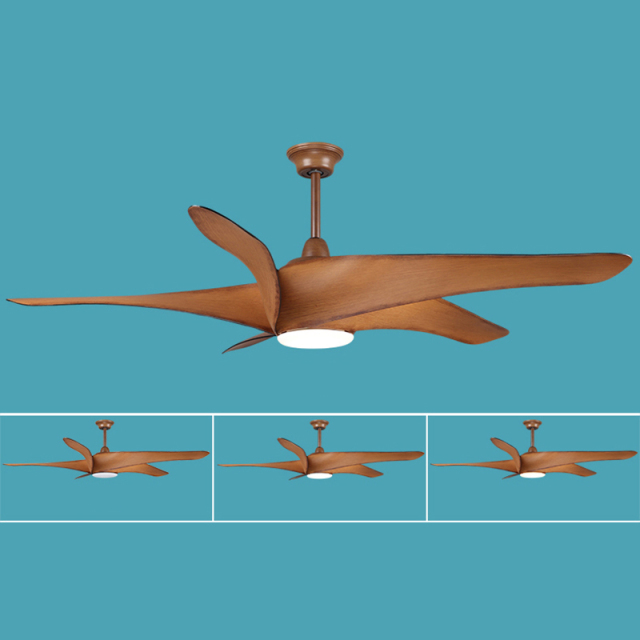 62&quot; Mid Century Fan Ceiling Light Wood in Brown Dimmable