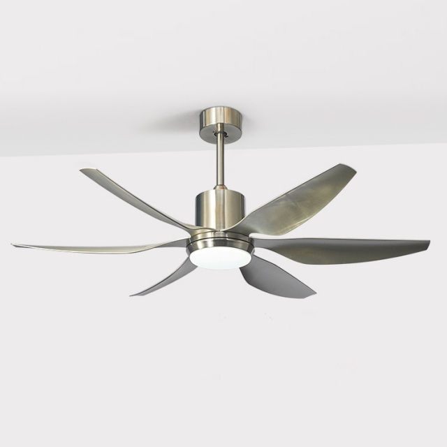 Modern 56&quot; Fan Ceiling Light in Chrome for Living Room Lighting