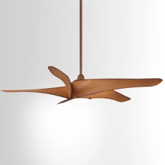 62" Mid Century Fan Ceiling Light Wood in Brown Dimmable