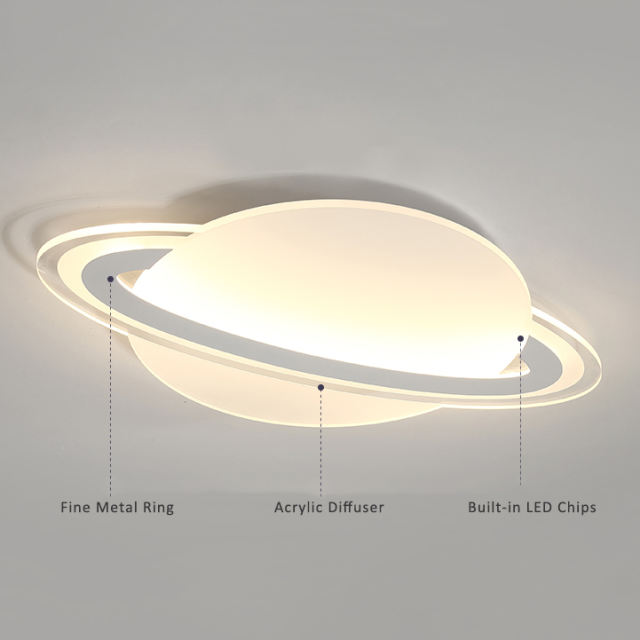 Modern Style Saturn LED Ceiling Lamp for Kid's Room Lighting