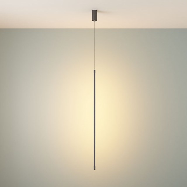 Modern Black LED Slender Strip Pendant Light LED 3000K for Modern Living Room Bedroom Bedside Lighting Minimalist Home Lighting
