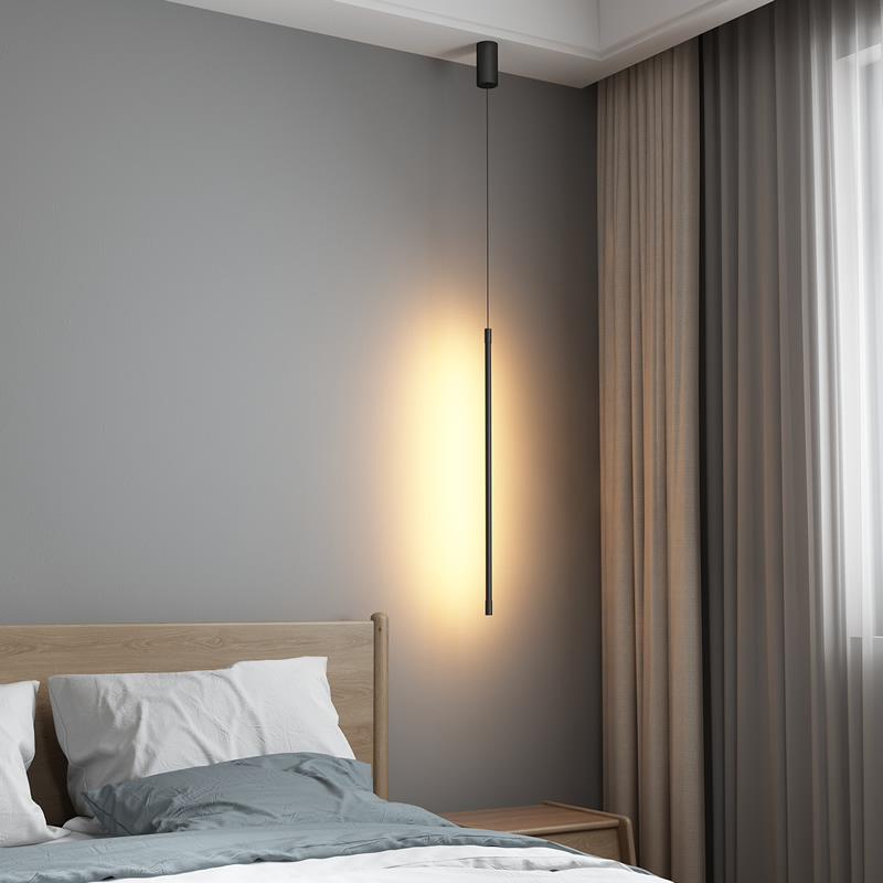 Minimalist Slender Strip LED Pendant Light  Chandelierias, LED Pendant  Light, Dimmable LED Light Bulbs, Bedroom Lighting