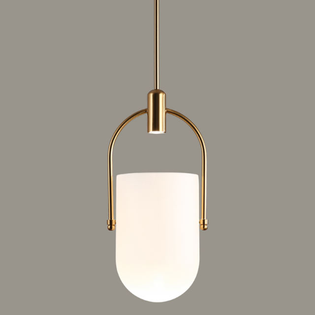 Mid Century Modern Chic 1 Light Pendant With Mouth-blown Glass Bell