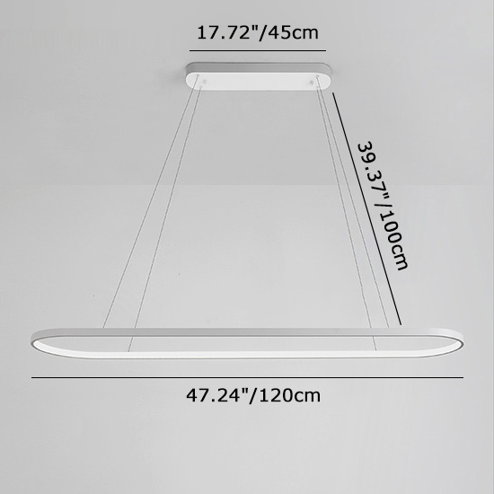 Minimalist Retangle 1-Light LED Chandelier Energy Star Chandelier for Modern Kitchen Island Long Dining Table