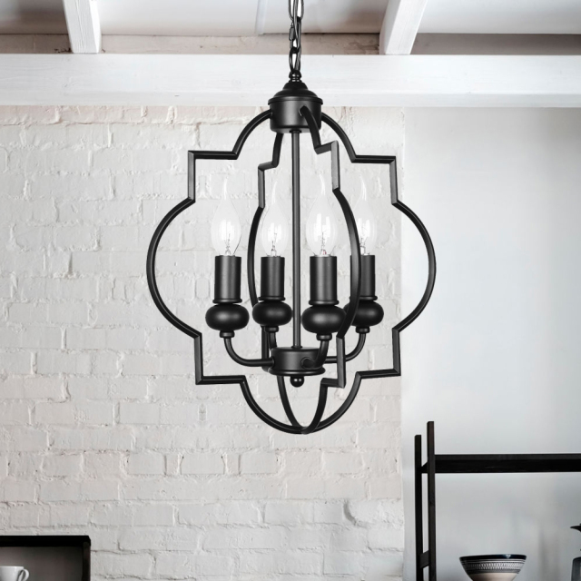 4-Light Lantern Modern Farmhouse Pendant Lighting