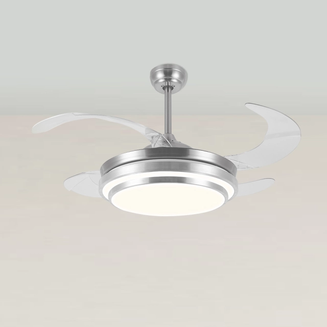 Mid-century Invisible LED Ceiling Fan With Remote Control