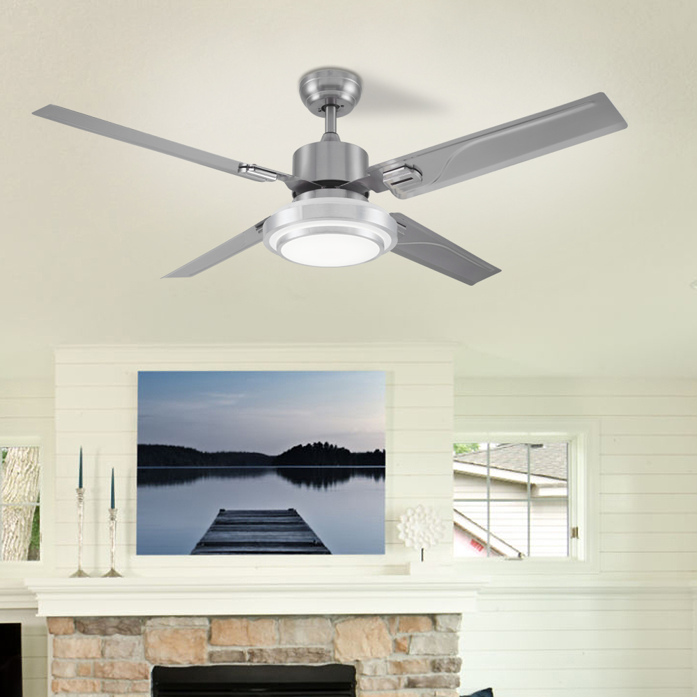 Modern 4-blade LED Ceiling Fan With Remote Control | Yilighting Remote ...