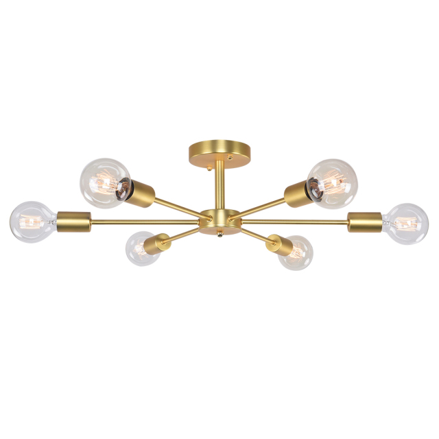 Modern Decorative Statement 6-Light Globe Sputnik Chandelier