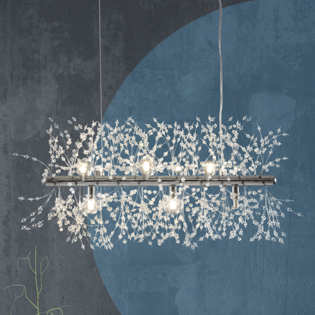 Modern Contemporary 9/12 Light Linear Chandelier for Living Room Dining Room