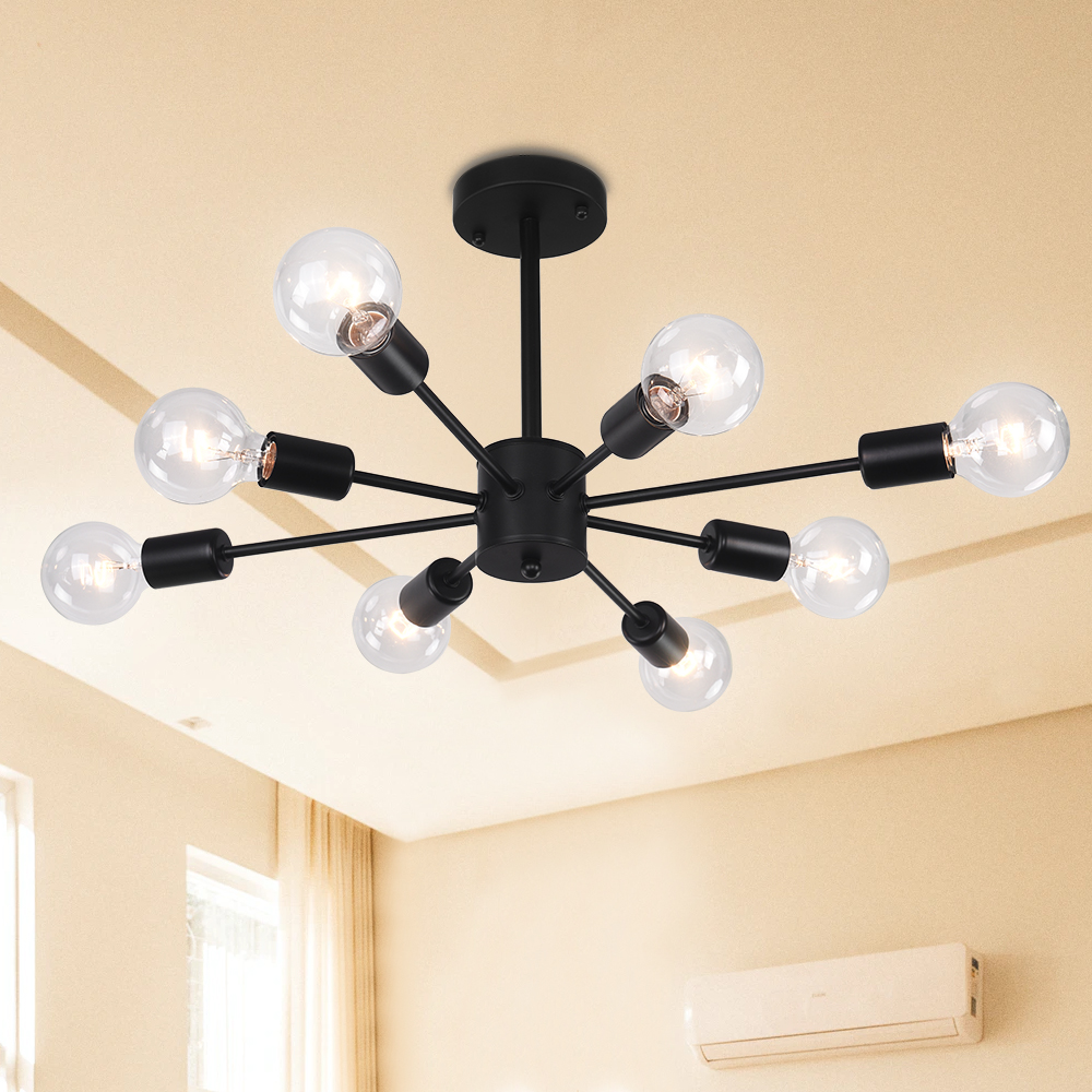 8Light Modern Linear Semi Flush Mount Sputnik Light Yiilighting