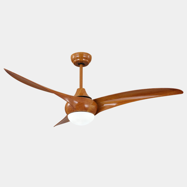 Modern Dimmable 3- Blade Led Ceiling Fan with Brown Color for Bedroom and Living Room
