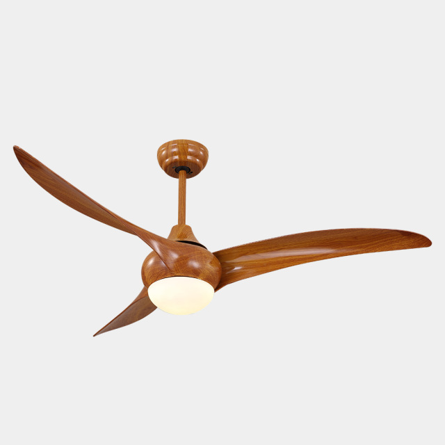 Modern Dimmable 3- Blade Led Ceiling Fan with Brown Color for Bedroom and Living Room