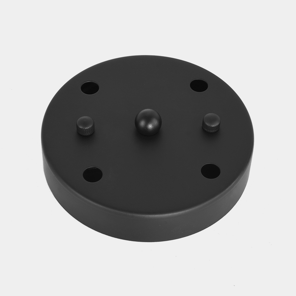 Modern Mid Century 4 Light Semi Flush Ceiling Lights in Black for Bedroom/Living Room