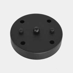 Modern Mid Century 4 Light Semi Flush Ceiling Lights in Black for Bedroom/Living Room
