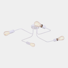 Modern Mid Century 4 Light Semi Flush Ceiling Lights in Black for Bedroom/Living Room