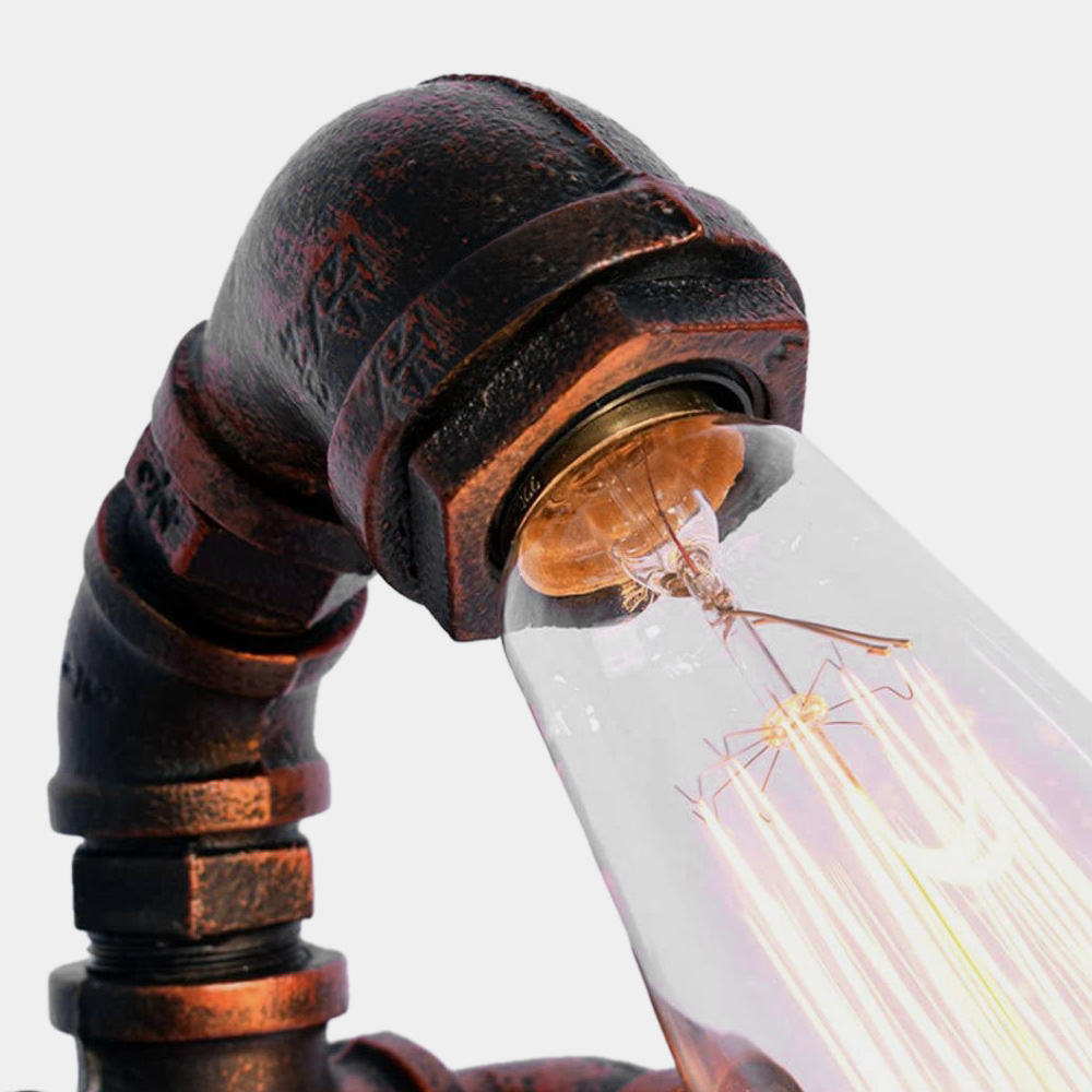 Industrial Style Dimmable 1-Light Rustic Table Lamp For Bedroom Living Room