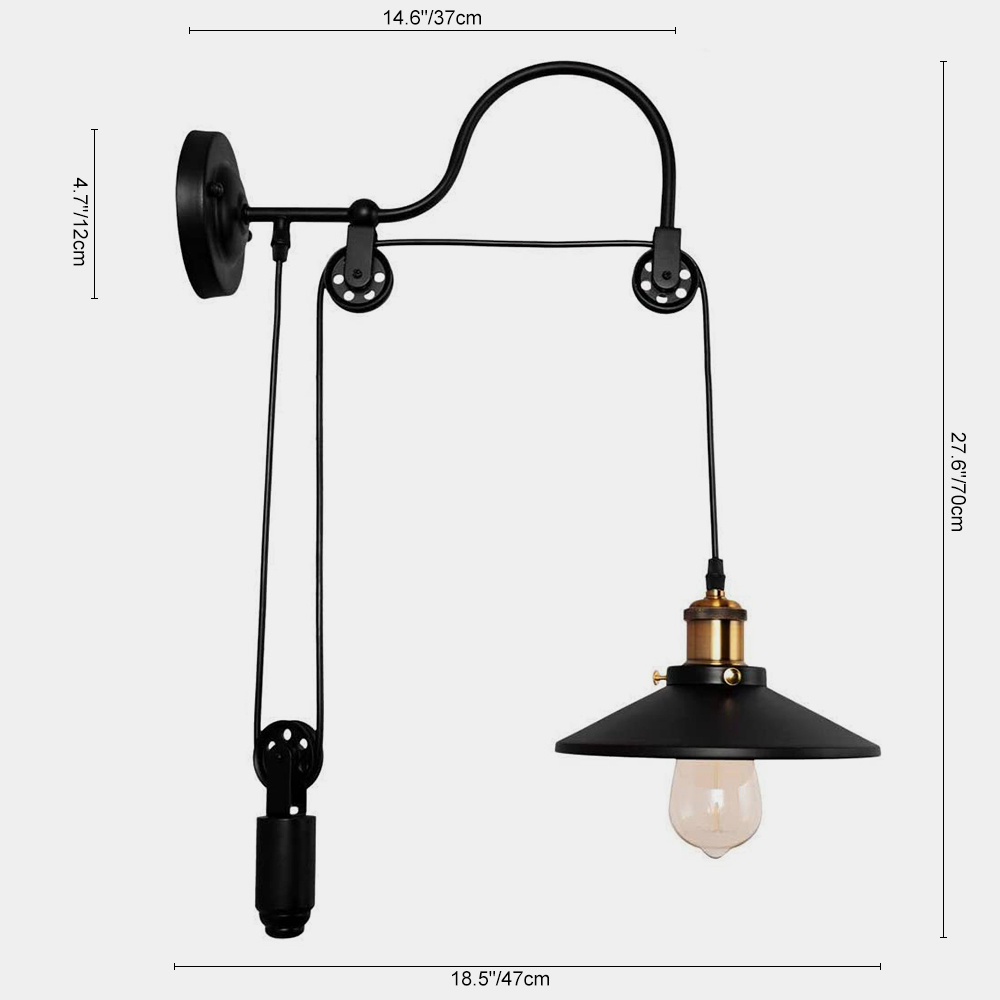 MidCentury Industrial Rustic Wall Mounted Light For Bedroom/Living