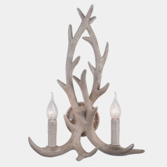 Mid-Century Contemporary Deer Horn 2 Lights Rustic Wall Sconces for Living room/Entryway