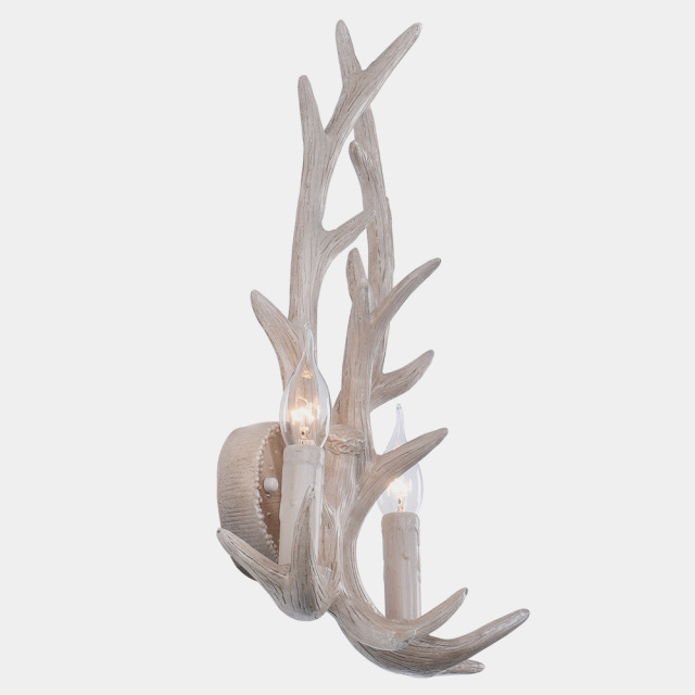 Mid-Century Contemporary Deer Horn 2 Lights Rustic Wall Sconces for Living room/Entryway