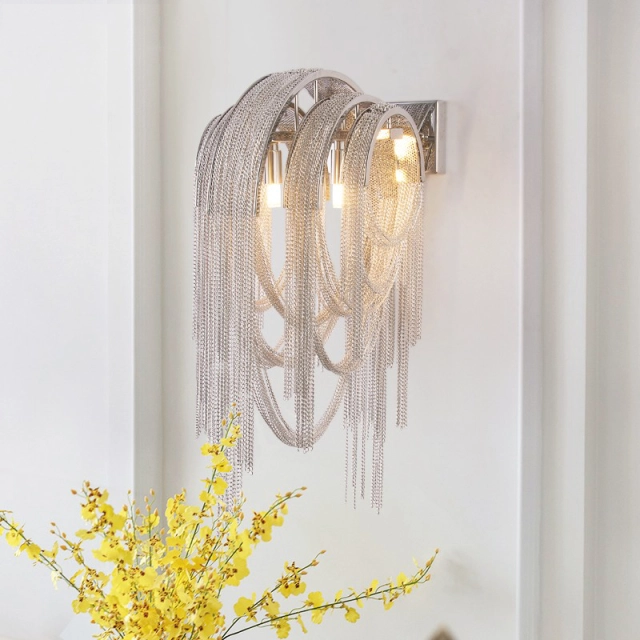 Post Modern Luxury 2 Light Chain Wall Light  for Bedroom, Bedside or Hotel Villa