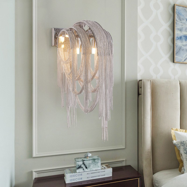 Post Modern Luxury 2 Light Chain Wall Light  for Bedroom, Bedside or Hotel Villa