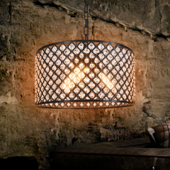 Modern Mid-Century 3 Lights Drum Pendant Lighting for Living Room Bedroom