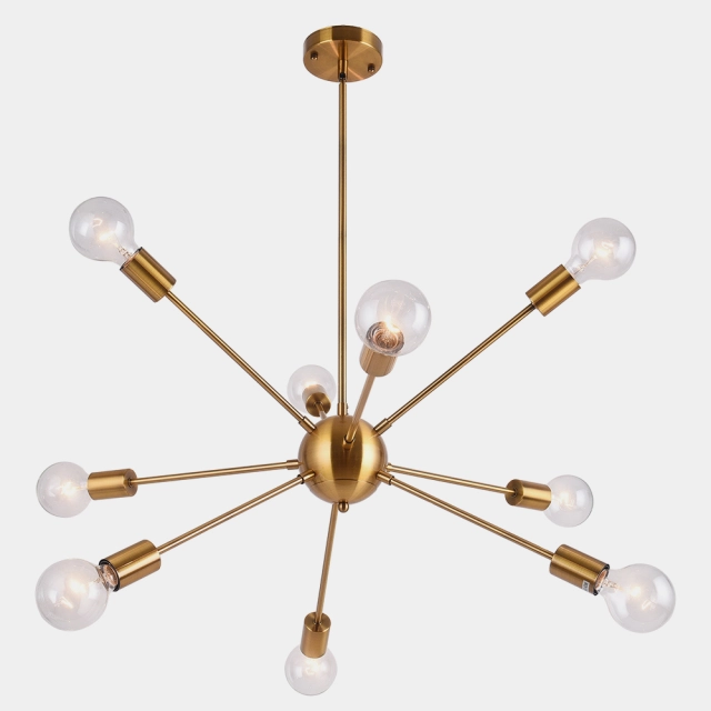 Modern Contemporary 9 Lights large Sputnik Chandelier for Living Room Bedroom